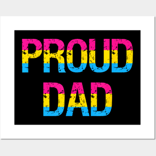 Pansexual Proud Dad Fathers Day Pan Pride Flag Posters and Art